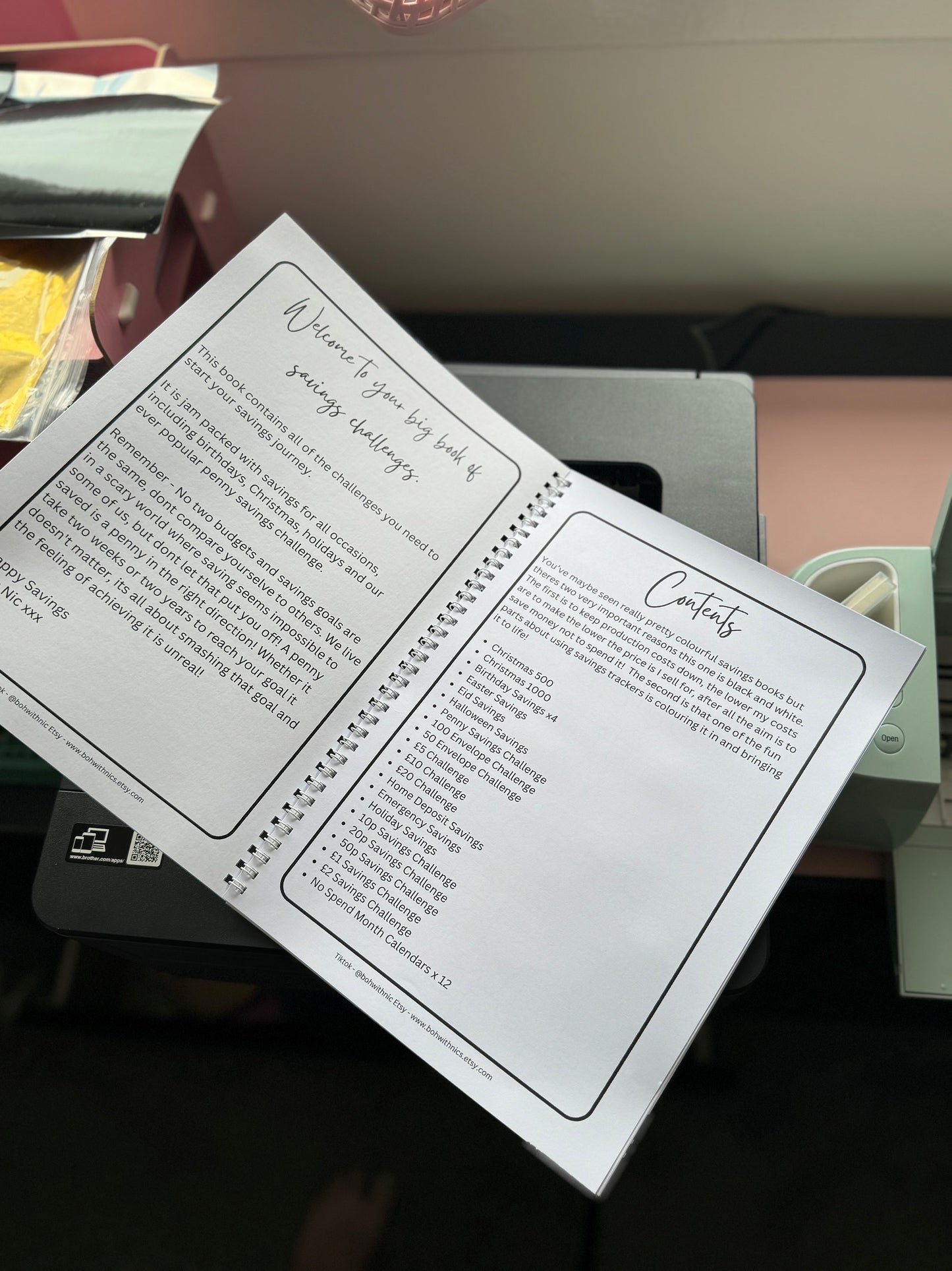 SAVINGS CHALLENGE book, cash stuffing, budgeting, saver, birthdays, Christmas, Eid,